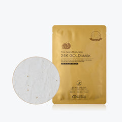 24K Gold Snail Mask [Îngrijirea Porilor + Hidratare] (1 buc)